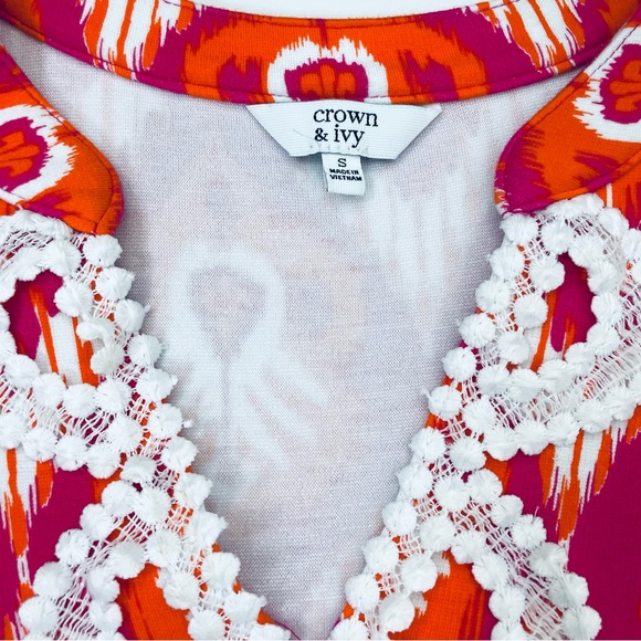 NWOT Crown & Ivy Pink/Orange Pull Over Sleeveless Dress S - Picture 3 of 9